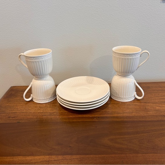 Mikasa Italian Countryside Set of 4 Tea Cups With 4 Saucers Appear Unused! - Picture 3 of 10